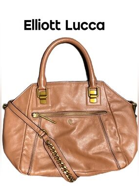 Elliott Lucca Leather Faro City satchel bag with Crossbody Strap